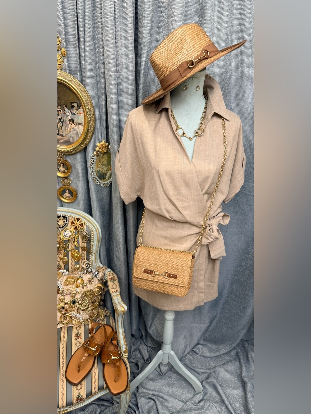 The Soft Sand Wrap Jumpsuit Size M/L